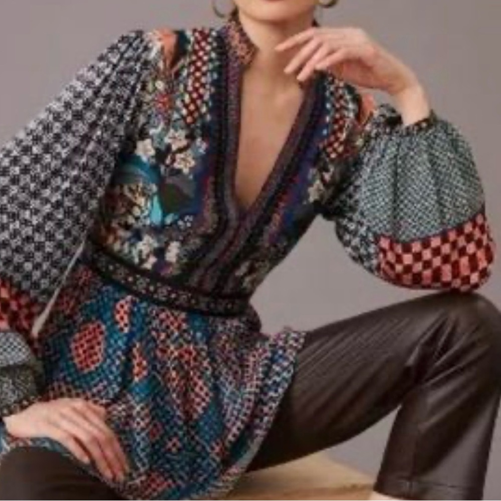 Anthropologie Bhanuni by Jyoti Onyx Top - Size - Picture 3 of 8